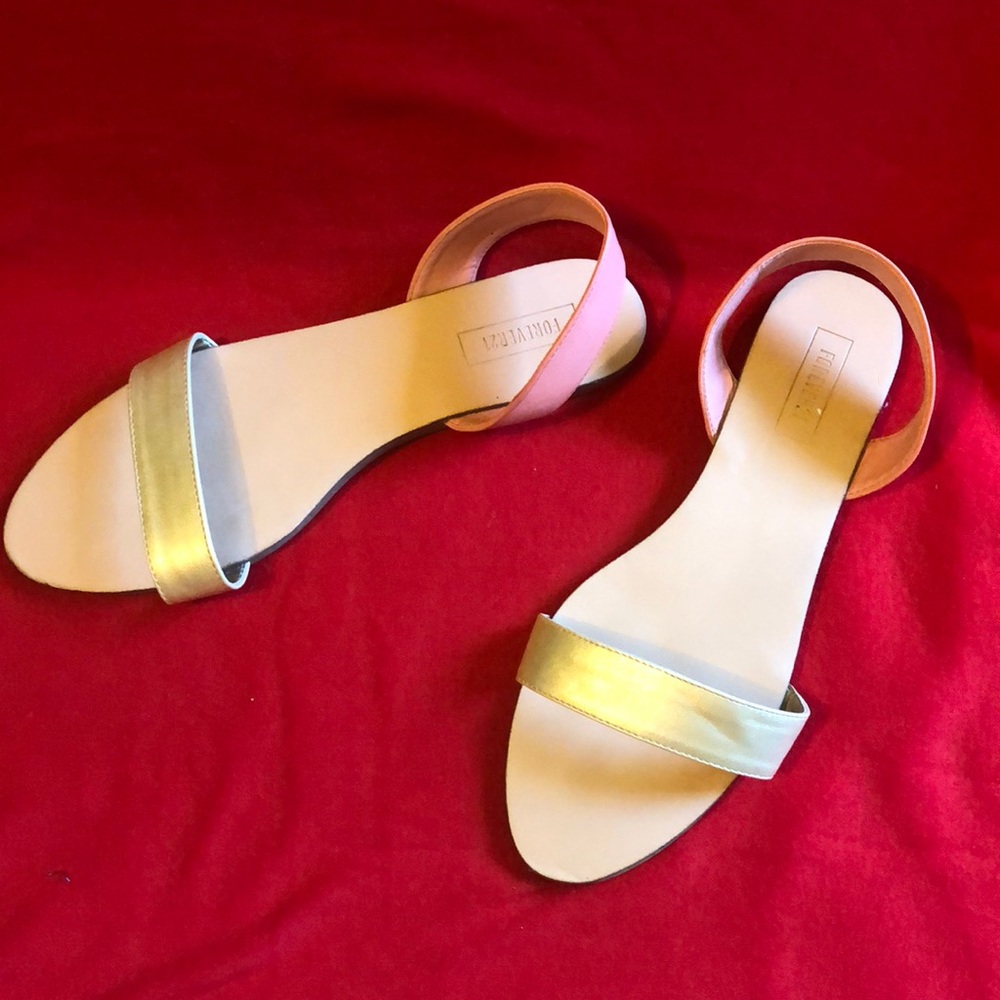 Forever 21 gold and pink play sandals